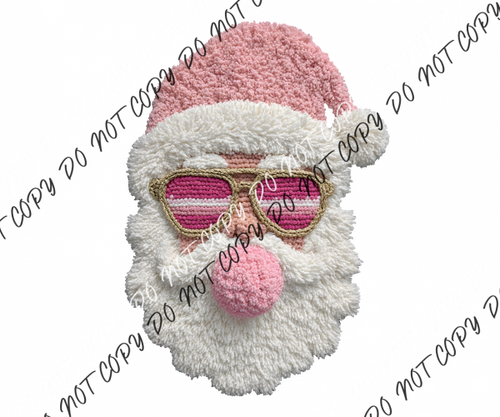 Pink Santa Shades Faux Yarn DTF Transfer RTP DTF Transfers
