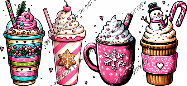 Pink Winter Drinks Dtf Transfer Rtp Transfers