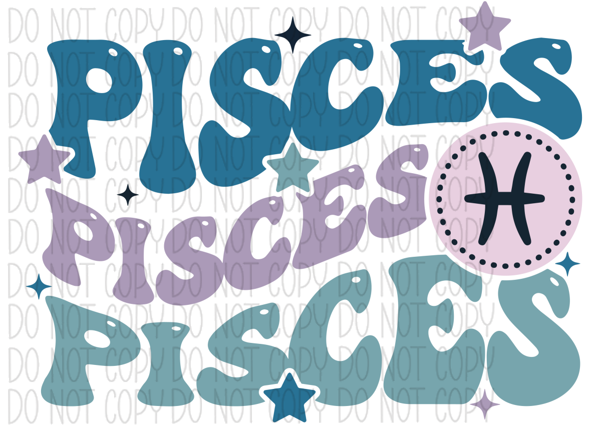Pisces Zodiac Sign Dtf Transfer
