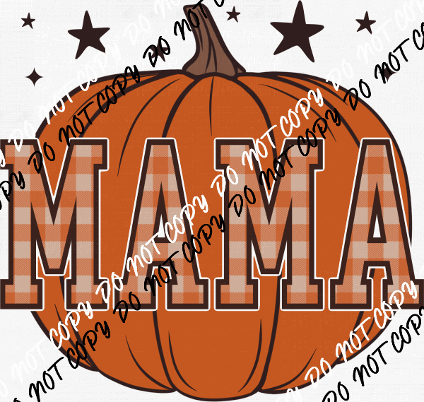 Plaid Mama Pumpkin DTF Transfer - We Print U Press DTF Transfers