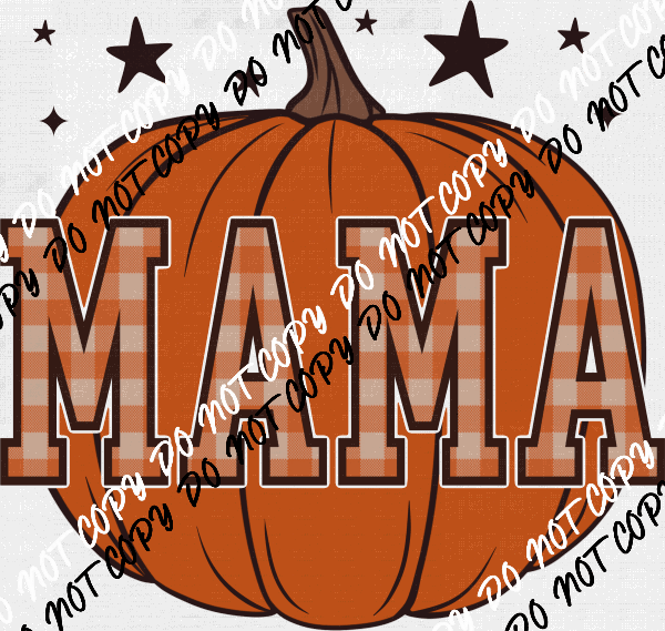 Plaid Mama Pumpkin DTF Transfer - We Print U Press DTF Transfers