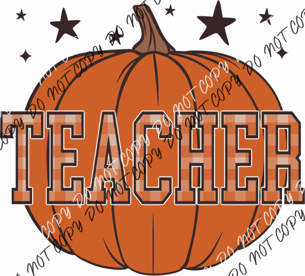 Plaid Teacher Pumpkin Dtf Transfer Rtp Transfers