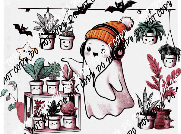 Plant Lovin Ghosty DTF Transfer - We Print U Press DTF Transfers
