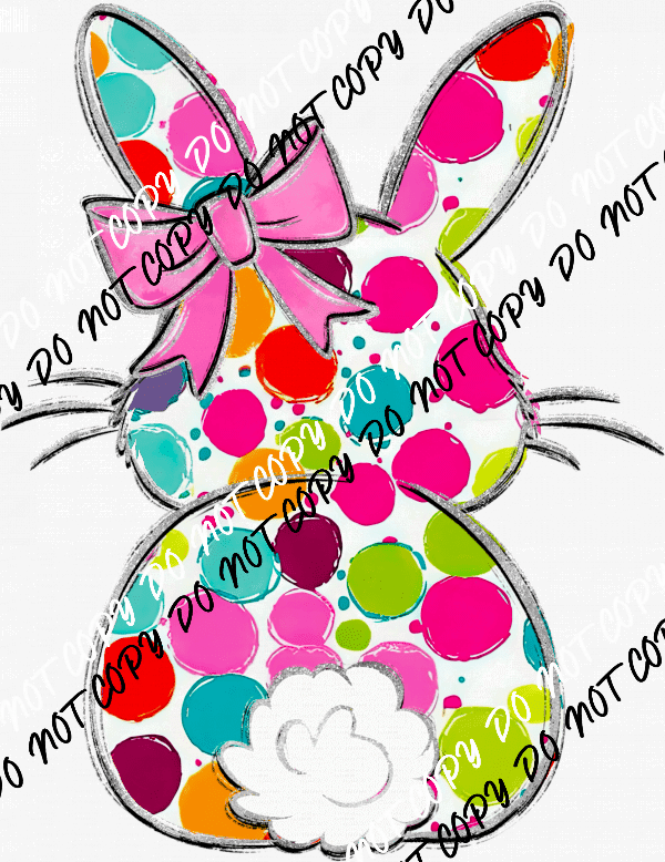 Polka Dot Bunny DTF Transfer - We Print U Press DTF Transfers
