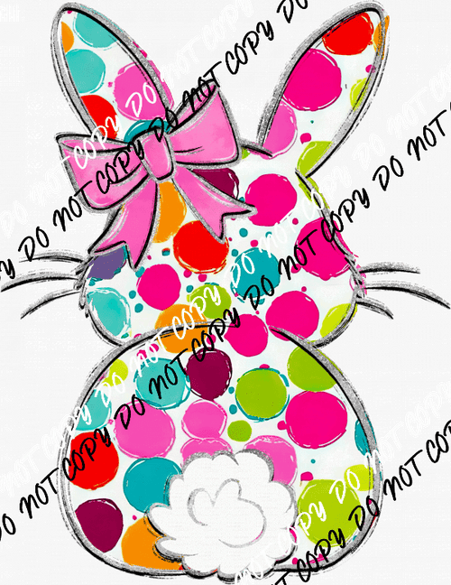 Polka Dot Bunny DTF Transfer - We Print U Press DTF Transfers
