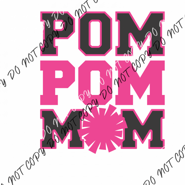 Pom Pom Mom DTF Transfer - We Print U Press DTF Transfers