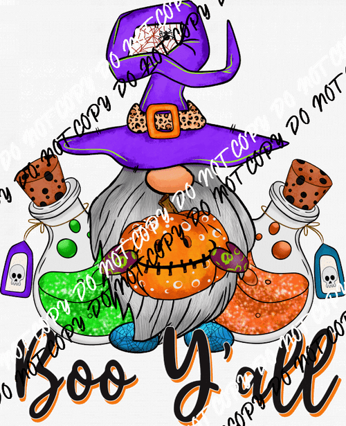 Potion Gnome Boo Yall DTF Transfer - We Print U Press DTF Transfers