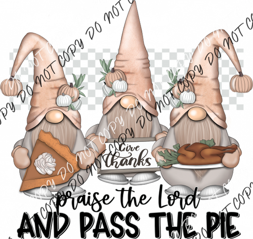 Give Thanks And Pass The Pie Gnomes Dtf Transfer Rtp Transfers