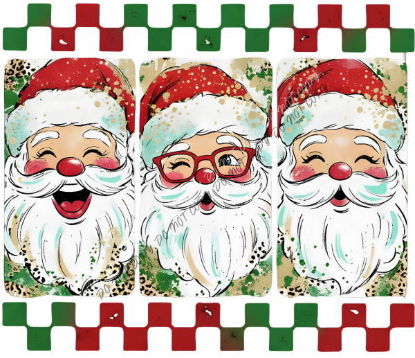 Preppy Brushstroke Christmas Santa DTF Transfer RTP DTF Transfers