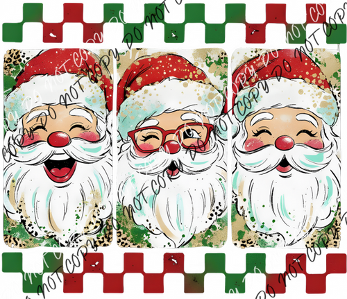 Preppy Brushstroke Christmas Santa DTF Transfer RTP DTF Transfers