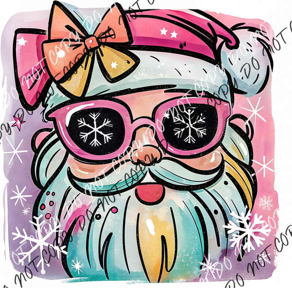 Preppy Santa with Shades DTF Transfer RTP DTF Transfers