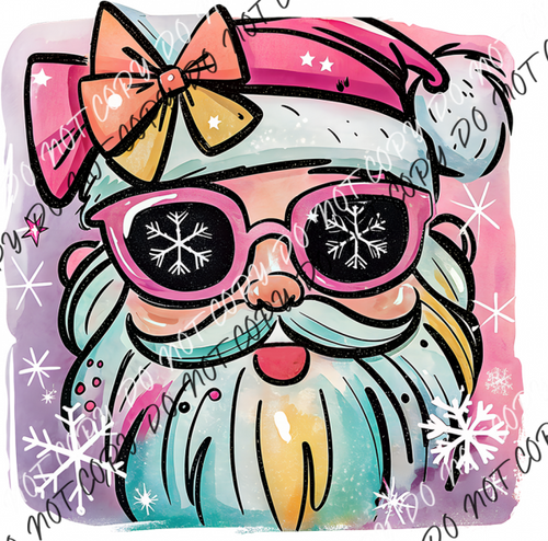 Preppy Santa with Shades DTF Transfer RTP DTF Transfers