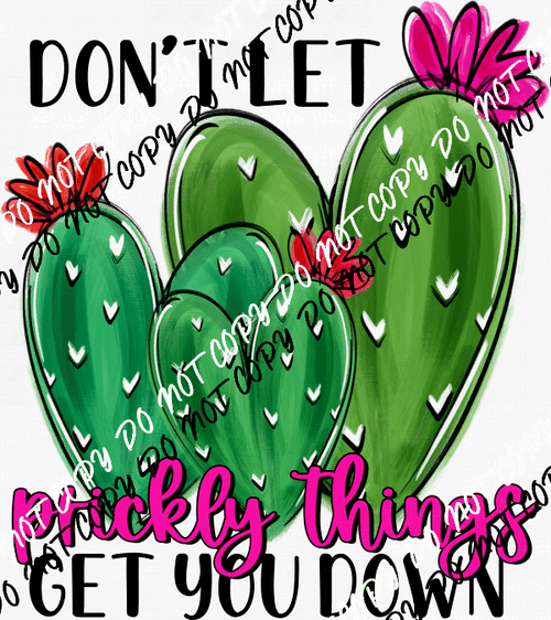 Prickly Things Cactus White or Black Text DTF Transfer - We Print U Press DTF Transfers