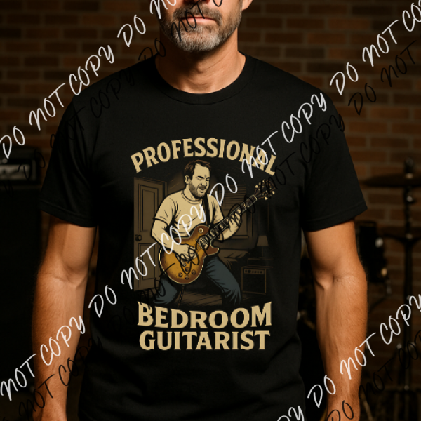 Professional Bedroom Guitarist for BLACK Shirts DTF Transfer RTP DTF Transfers