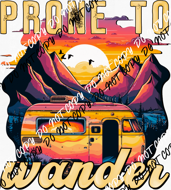 Prone to Wander Van Sunset DTF Transfer - We Print U Press DTF Transfers