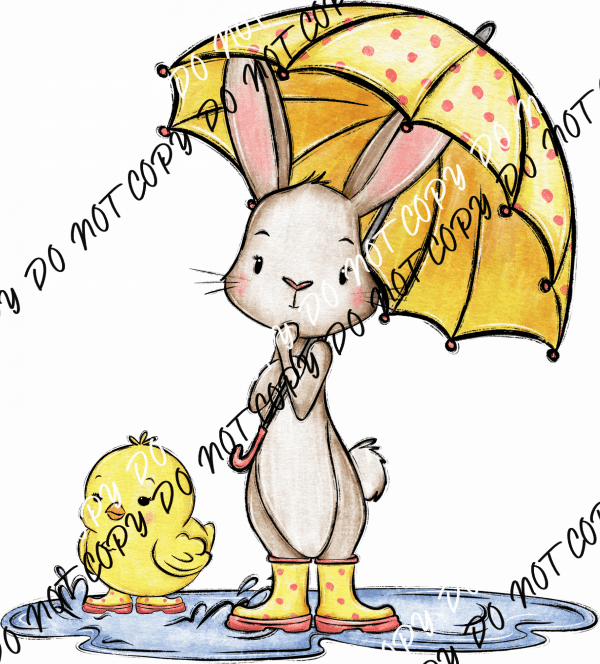 Puddle Duck and Bunny Friends DTF Transfer - We Print U Press DTF Transfers