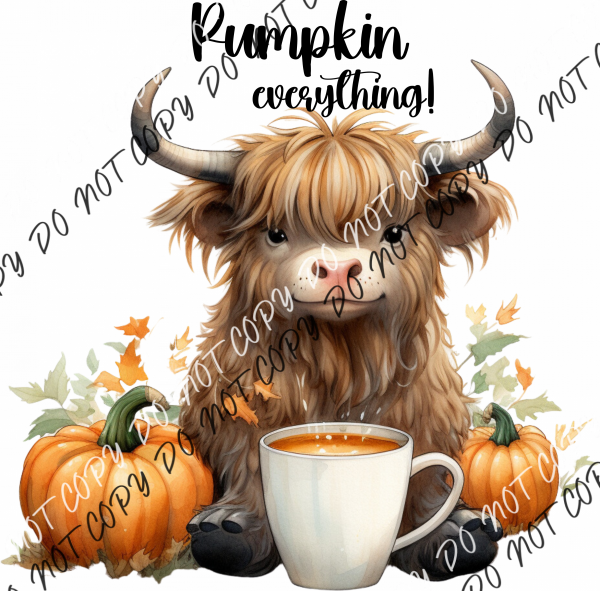 Pumpkin Everything Highland Cow Dtf Transfer Transfers