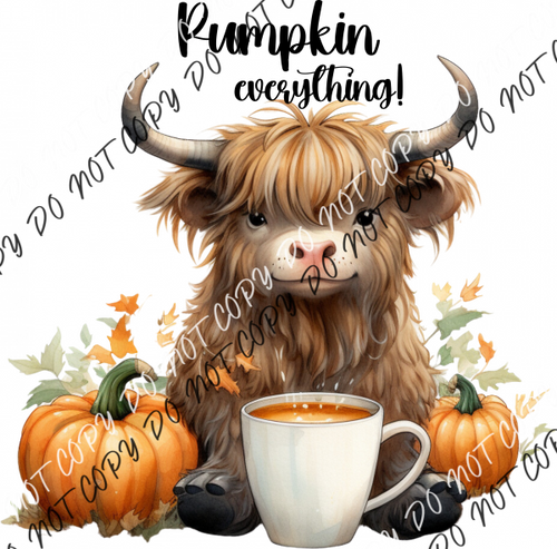 Pumpkin Everything Highland Cow Dtf Transfer Transfers