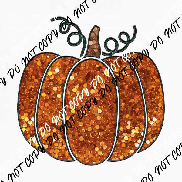 Pumpkin Orange faux sequin DTF Transfer - We Print U Press DTF Transfers