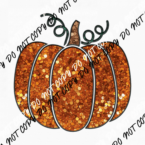 Pumpkin Orange faux sequin DTF Transfer - We Print U Press DTF Transfers