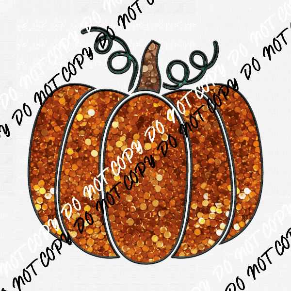 Pumpkin Orange faux sequin DTF Transfer - We Print U Press DTF Transfers