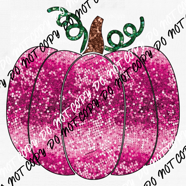 Pumpkin Pink Purple faux sequin DTF Transfer - We Print U Press DTF Transfers