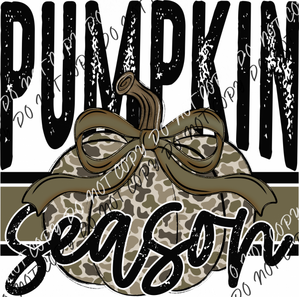 Pumpkin Season Camo DTF Transfer RTP DTF Transfers