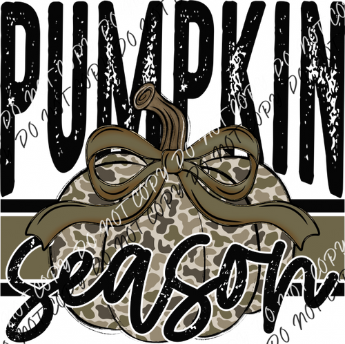 Pumpkin Season Camo DTF Transfer RTP DTF Transfers