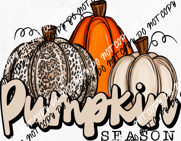 Pumpkin Season Trio with Leopard Print DTF Transfer - We Print U Press DTF Transfers