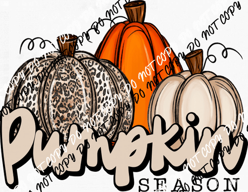 Pumpkin Season Trio with Leopard Print DTF Transfer - We Print U Press DTF Transfers