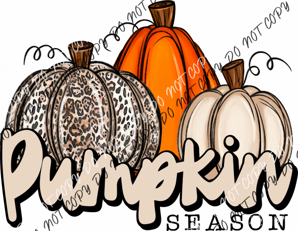 Pumpkin Season Trio With Leopard Print Dtf Transfer Rtp Transfers