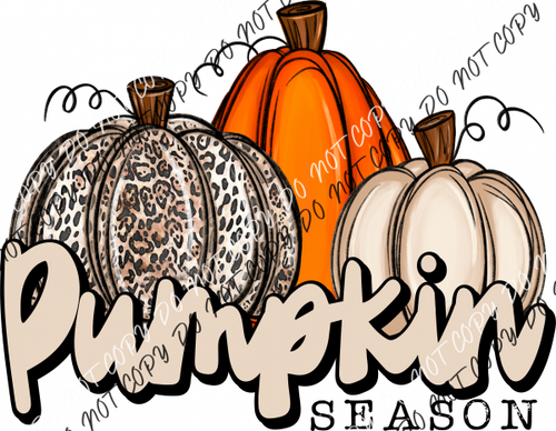 Pumpkin Season Trio With Leopard Print Dtf Transfer Rtp Transfers