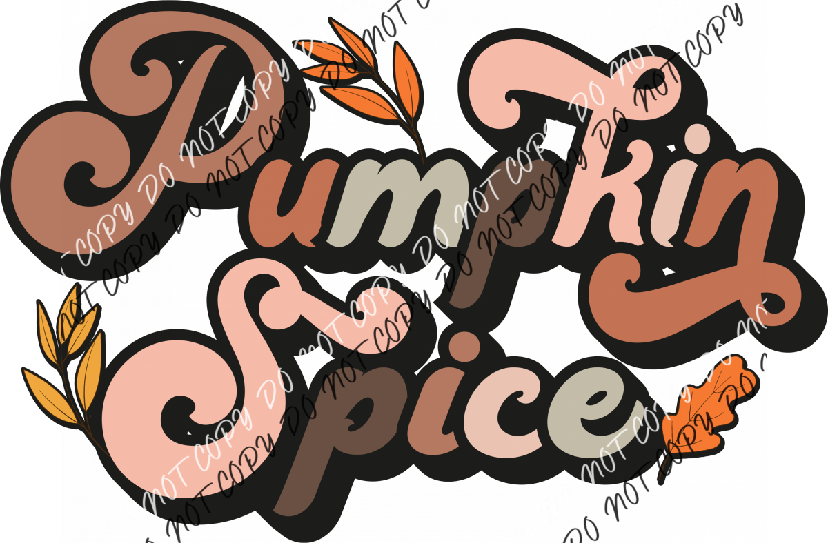 Pumpkin Spice Retro Text Dtf Transfer