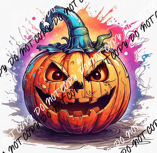 Pumpkin with Color Splash DTF Transfer - We Print U Press DTF Transfers