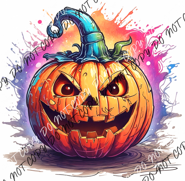 Pumpkin With Color Splash Dtf Transfer Rtp Transfers