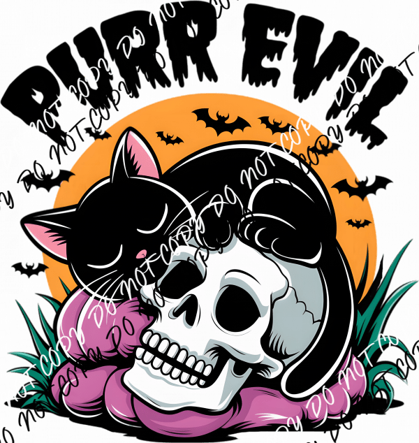 Purr Evil DTF Transfer - We Print U Press DTF Transfers