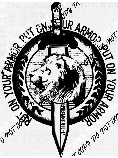 Put on Your Armor Dagger DTF Transfer - We Print U Press DTF Transfers