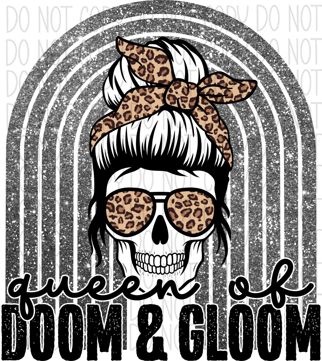 Queen Of Gloom And Doom Skull Rainbow Dtf Transfer Rtp Transfers