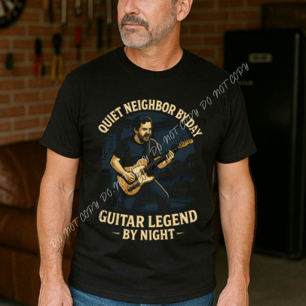 Quiet Neighbor Guitar Legend T-Shirt Boutique Fashion