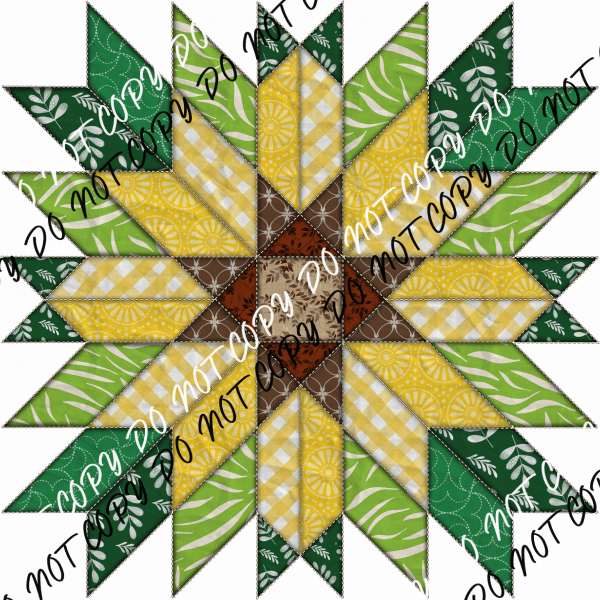 Quilted Sunflower DTF Transfer - We Print U Press DTF Transfers