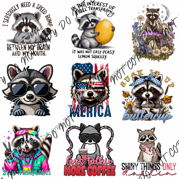 RACCOON MINI UV TRANSFER BUNDLE - We Print U Press DTF Transfers