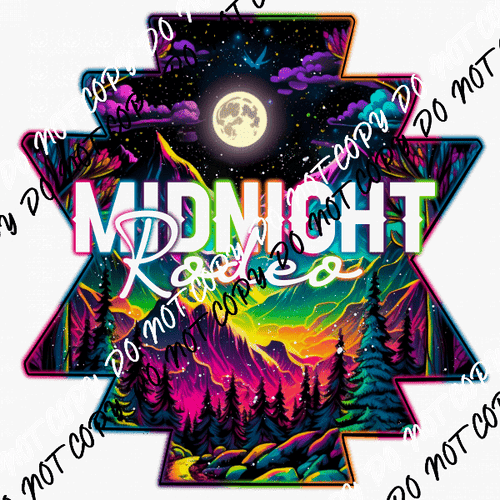 Rainbow Midnight Rodeo DTF Transfer - We Print U Press DTF Transfers