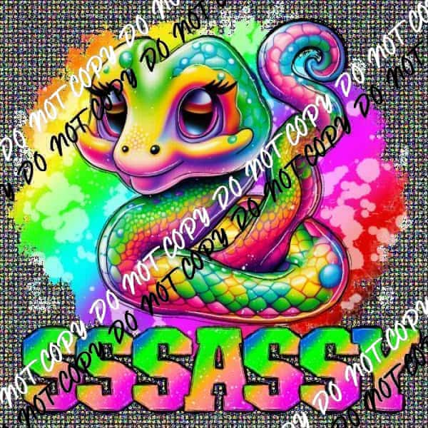 Rainbow Sassy Snake DTF Transfer - We Print U Press DTF Transfers