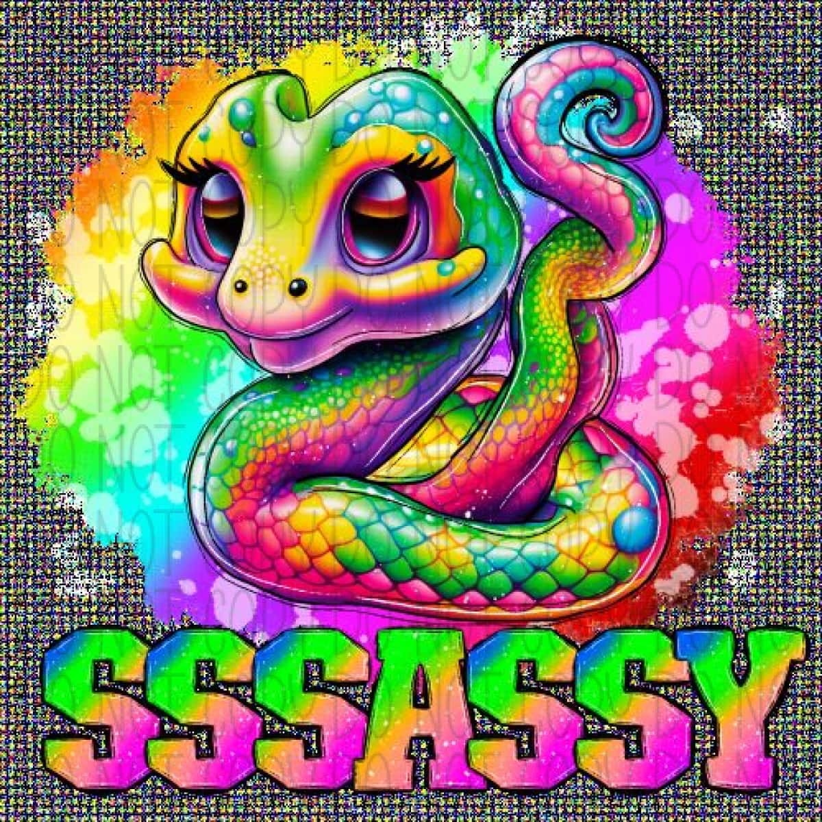Rainbow Sassy Snake Dtf Transfer