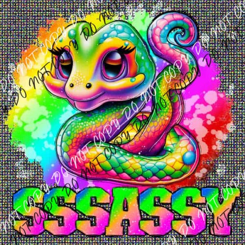 Rainbow Sassy Snake Dtf Transfer