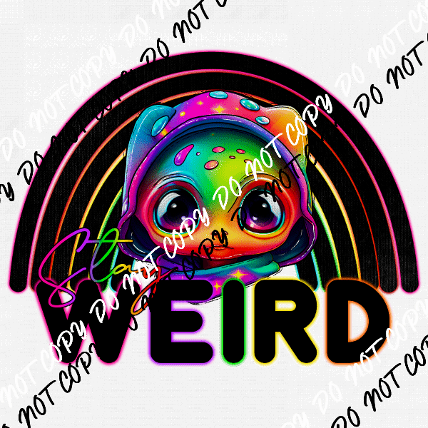 Rainbow Stay Weird Alien Cat DTF Transfer - We Print U Press DTF Transfers