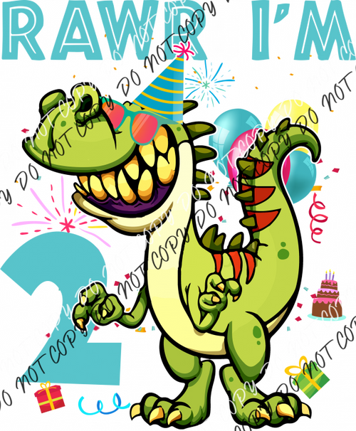 Rawr Birthday Dinosaur Dtf Transfer (See Age Options) Rtp Transfers