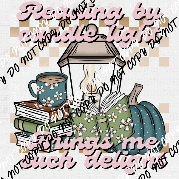 Reading by Candlelight DTF Transfer - We Print U Press DTF Transfers