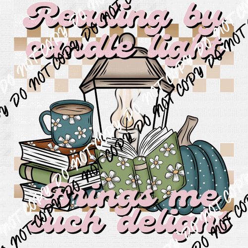 Reading by Candlelight DTF Transfer - We Print U Press DTF Transfers