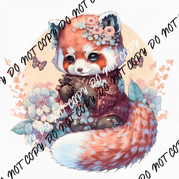 Red Panda Watercolor DTF Transfer - We Print U Press DTF Transfers